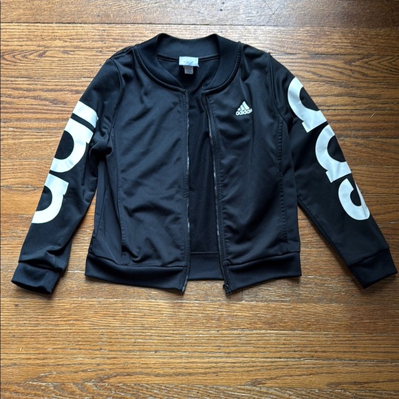 adidas Other - Adidas Black Jacket with White Sleeve Graphics